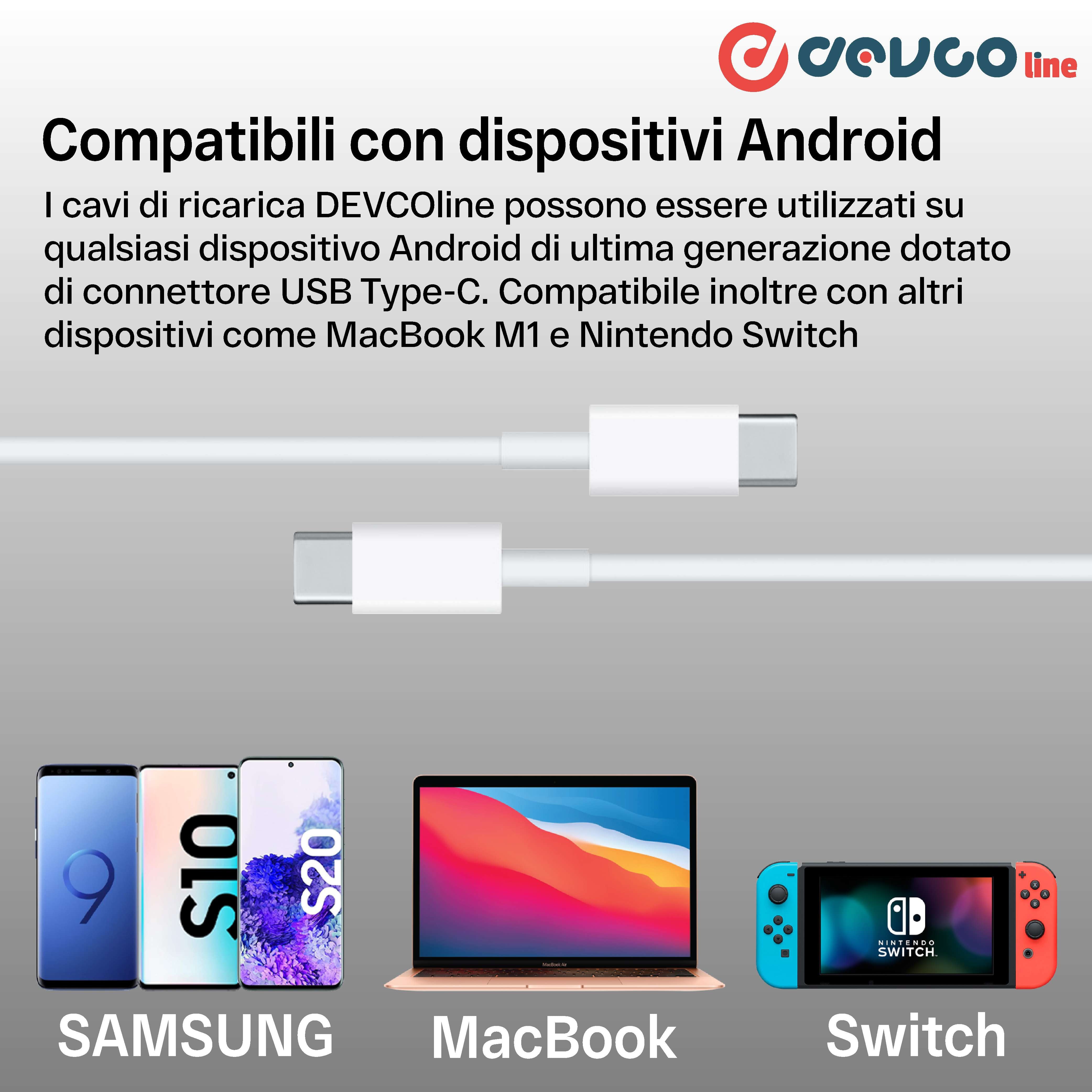 Cavo USB due connettori USB-C 2 metri - DEVCOline AT CR 2TC2