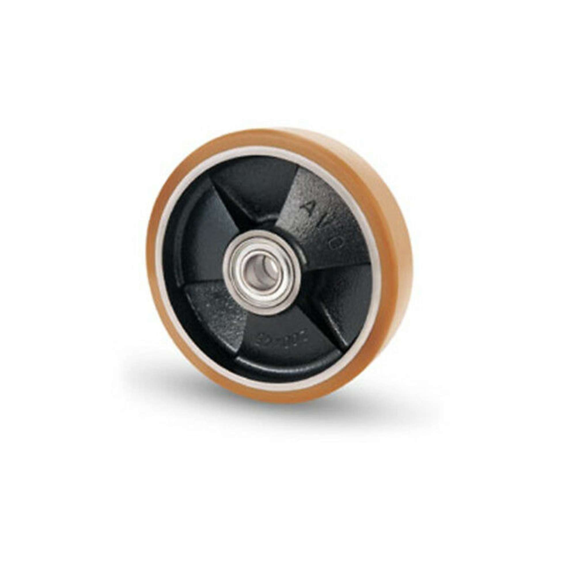 Ruota con rivestimento in poliuretano 150x30 nucleo in ghisa meccanica Avo 15
