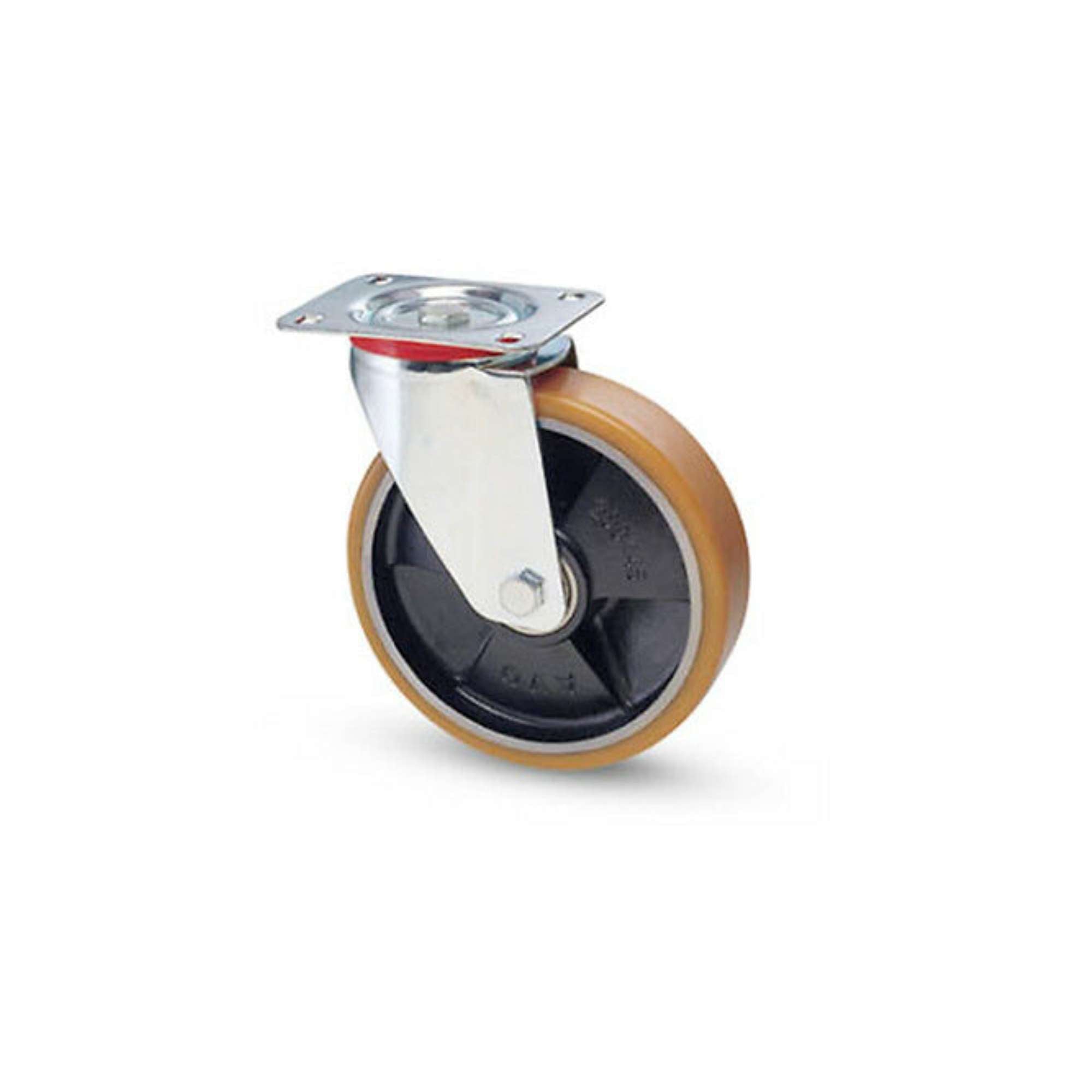 Ruota rivestimento poliuretano 80x20 nucleo ghisa piastra girevole Avo 20