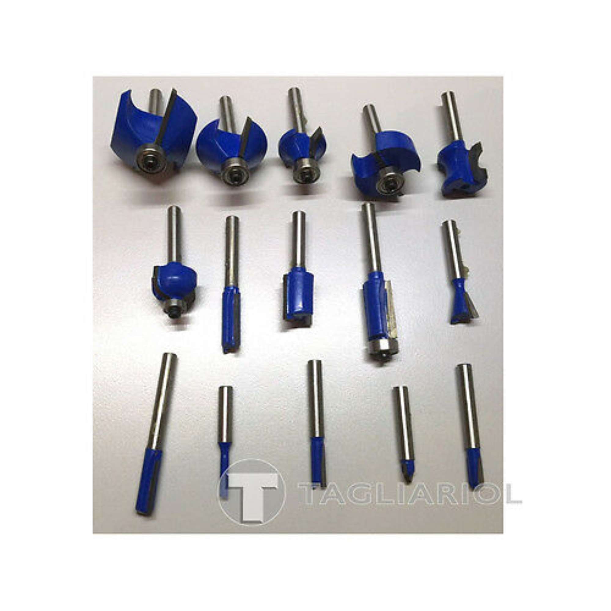 Casals kit 15 frese per la lavorazione del legno con gambo 6 mm