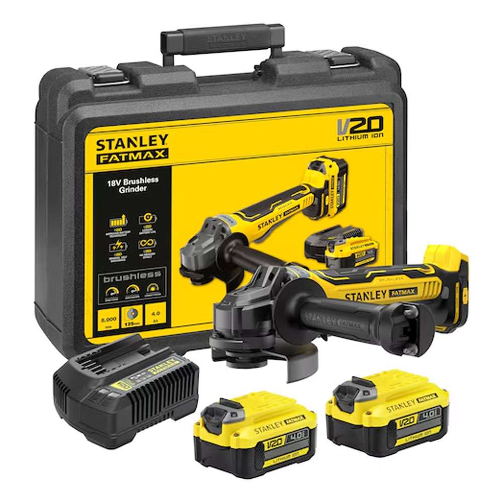 Smerigliatrice angolare brushless18V V20StanleyFatmax SFMCG700M2K-QW
