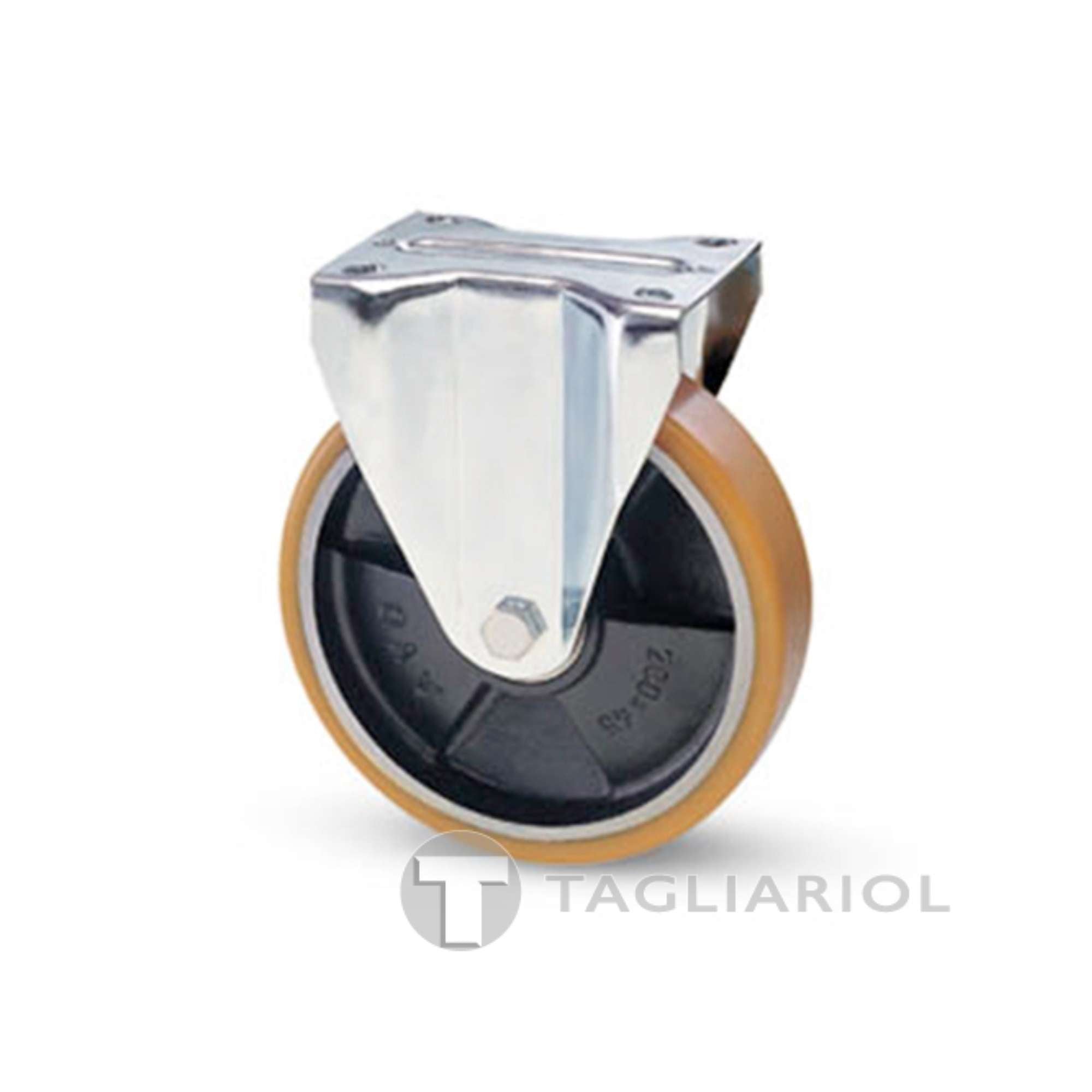 Ruota rivestimento poliuretano 100x25 nucleo ghisa piastra fissa Avo 20A