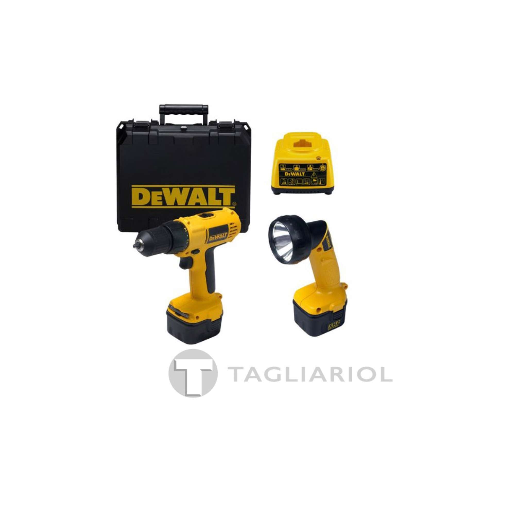 DeWalt dc740f2 trapano avvitatore 12v 2.0Ah 10mm con torcia ad alta potenza, batterie e caricabatteria + valigetta