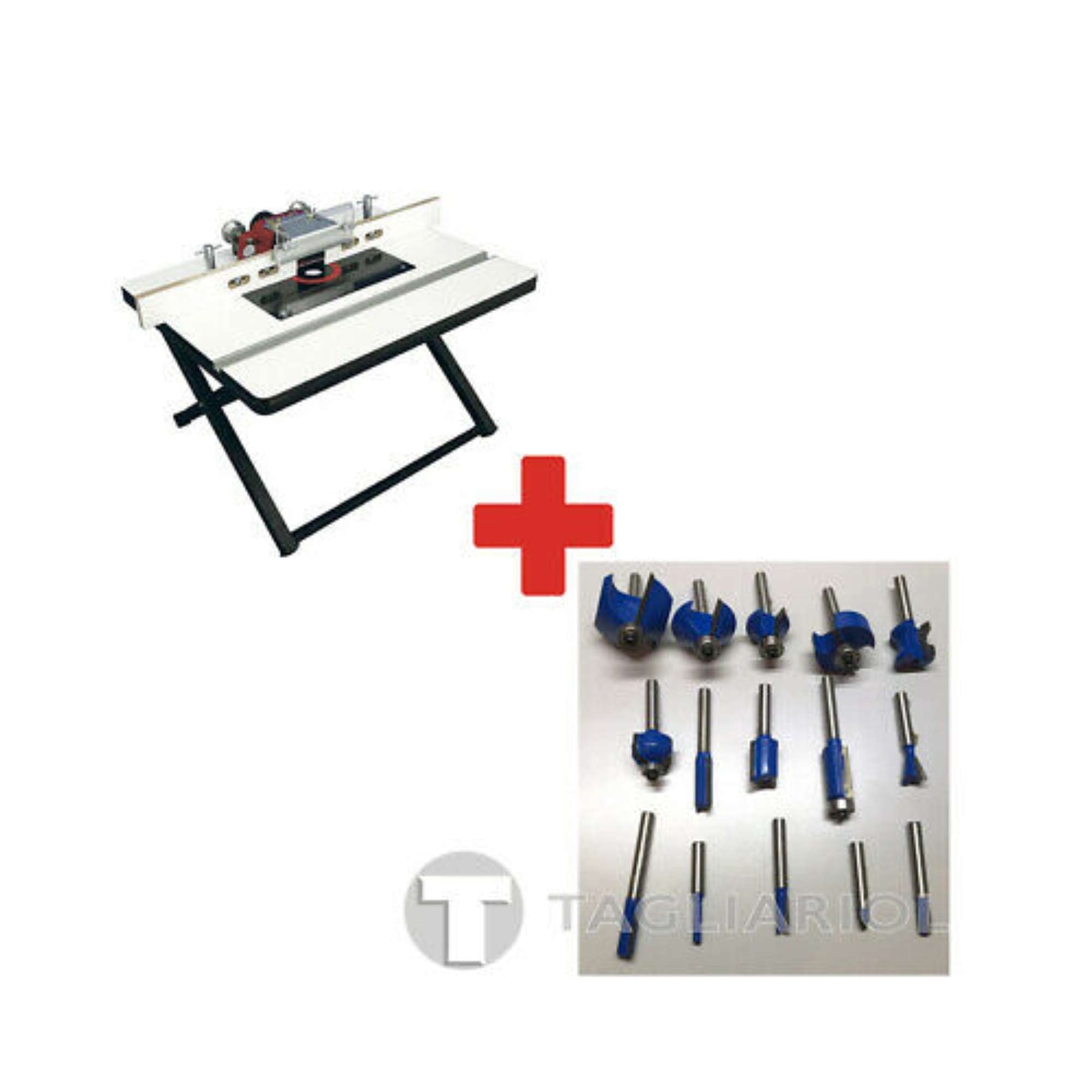 FREUD RTP1000 TAVOLO PORTATILE CON GAMBE PIEGHEVOLI + 30 FRESE CASALS CON GAMBO 6 MM