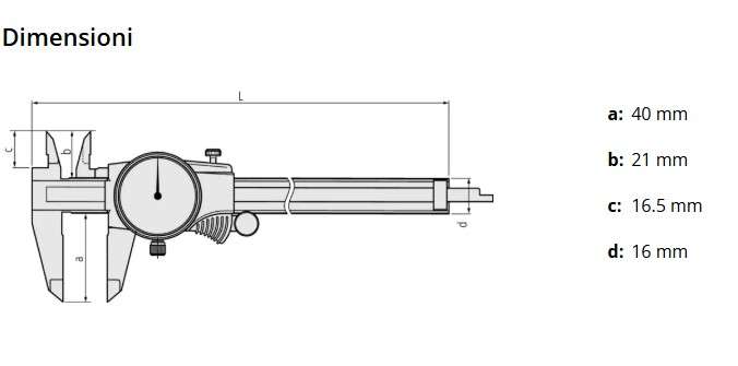 Calibro ad Orologio 0-150 mm 0,01 mm, 1 mm/giro
