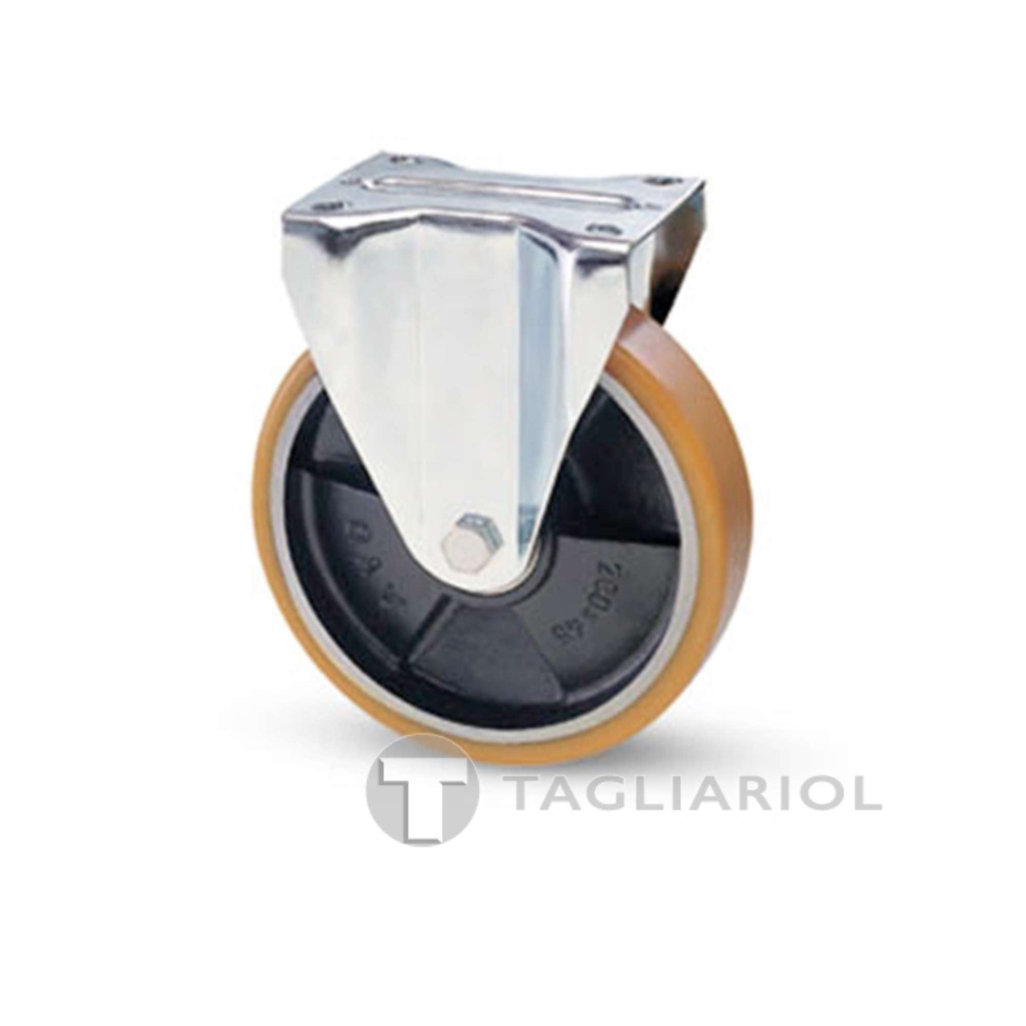 Ruota rivestimento poliuretano 200x40 nucleo ghisa piastra fissa Avo 20A