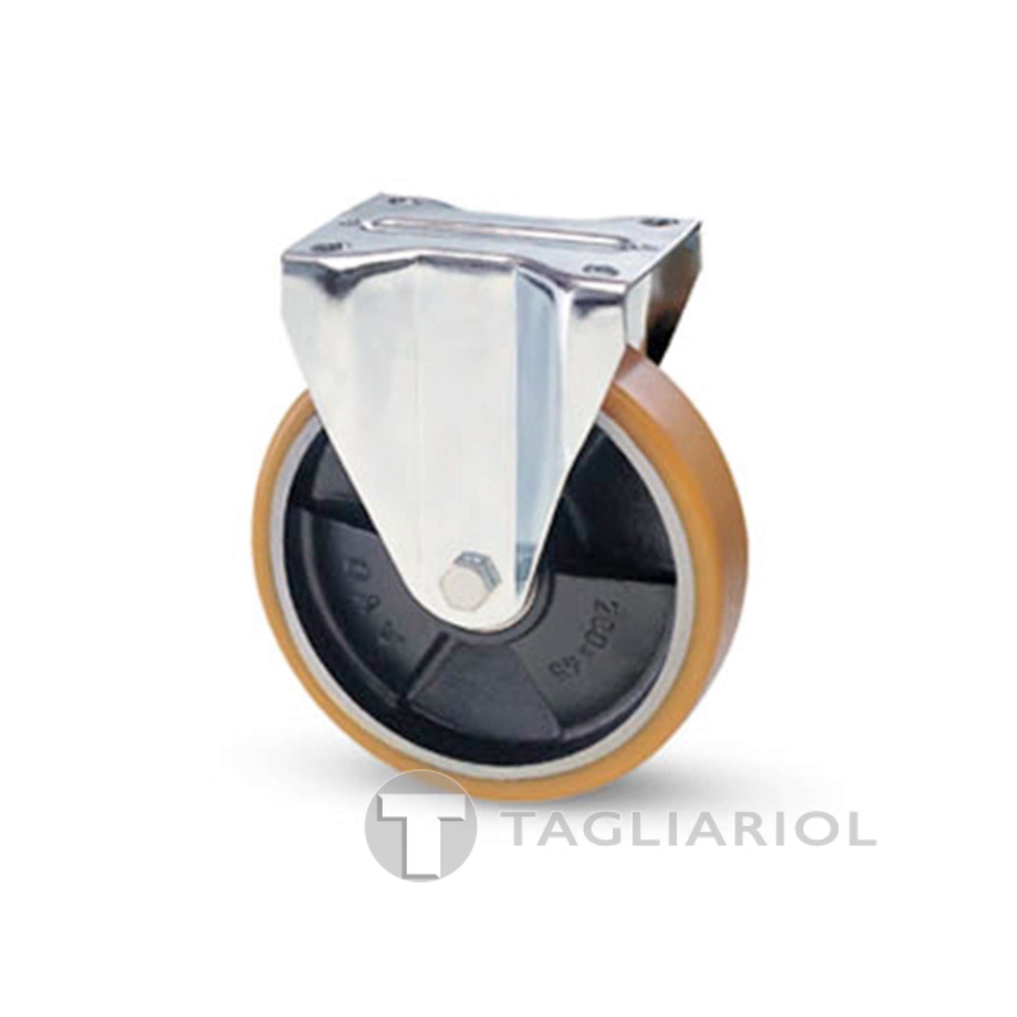 Ruota rivestimento poliuretano 150x30 nucleo ghisa piastra fissa Avo 20A