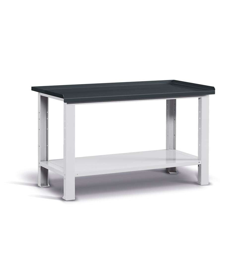Banco da lavoro per officina 1507 x 705 x 855 H - piano in acciaio - FAMI FBG01S1500F00PD - Antracite/Grigio - Smontato
