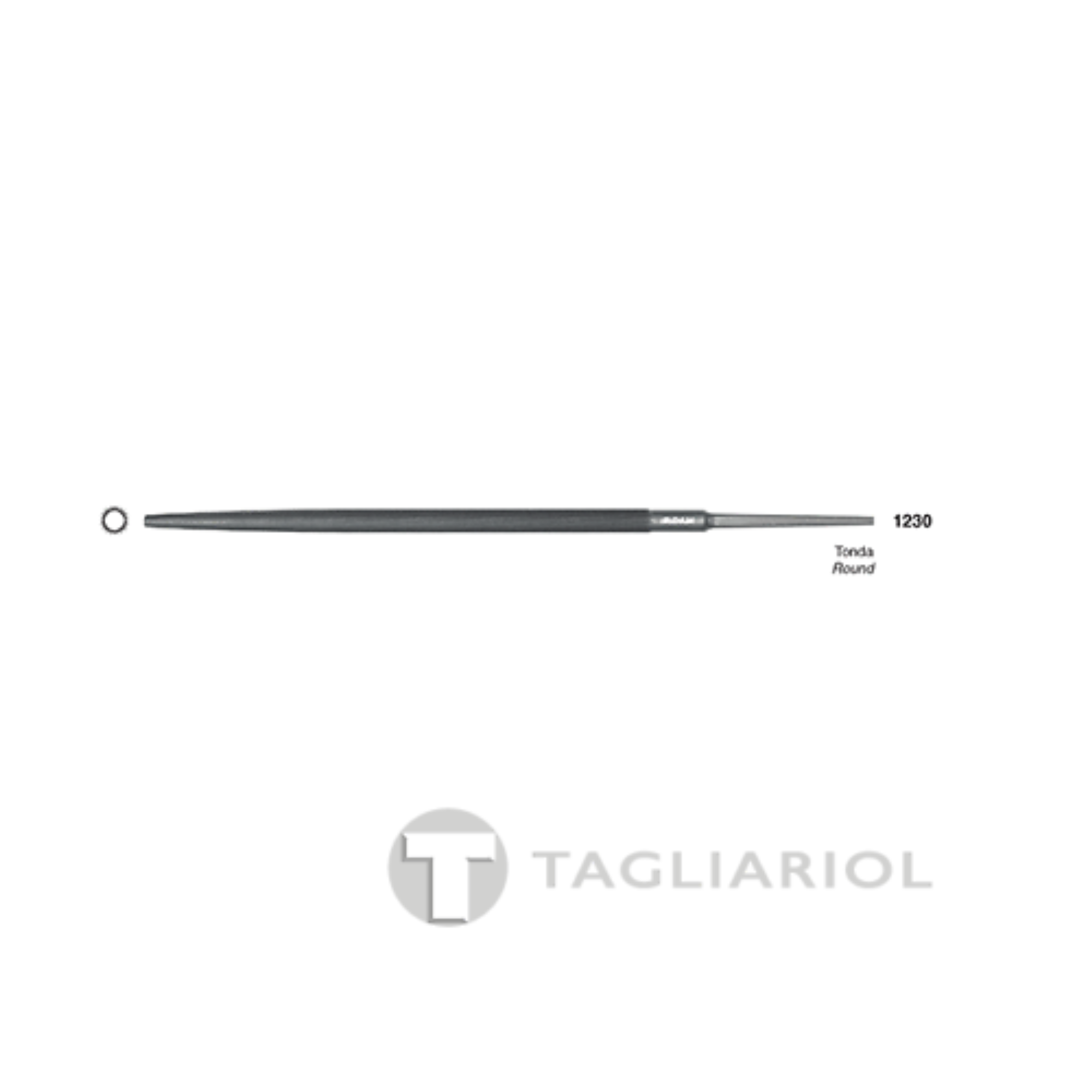 Lima per meccanica 8" tonda taglio mezzo dole-grana media nuova