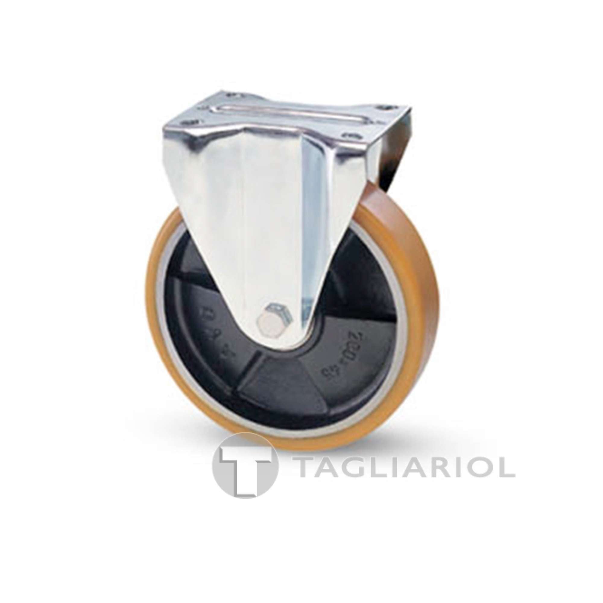 Ruota rivestimento poliuretano 175x35 nucleo ghisa piastra fissa Avo 20A