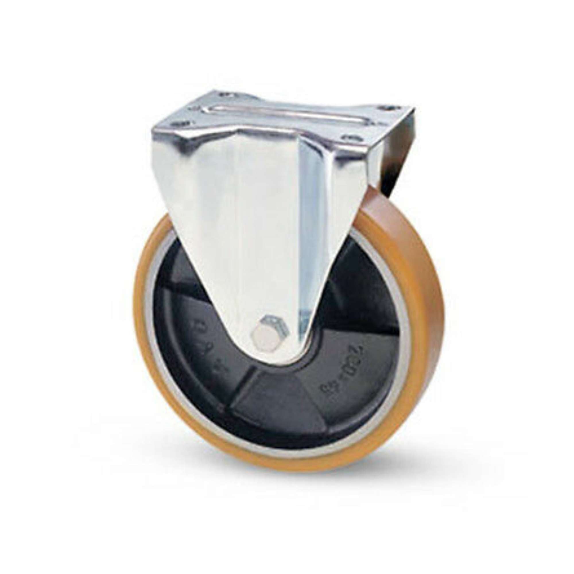 Ruota rivestimento poliuretano 125x25 nucleo ghisa piastra fissa Avo 20A