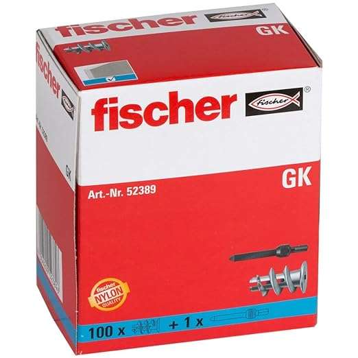 Tassello GK in nylon per installazione nel cartongesso, confezione 100pz FISCHER