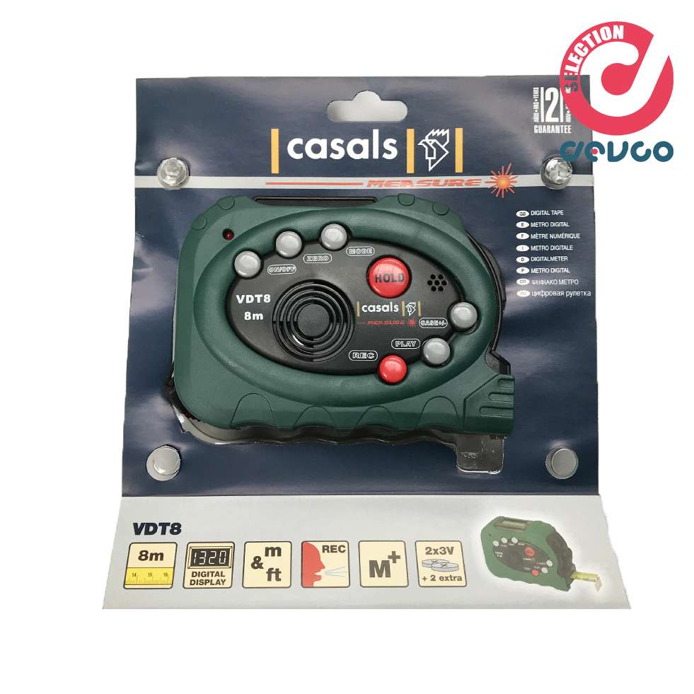 Flessometro digitale con altoparlante senza batterie CR 2032 - Casals - VDT8