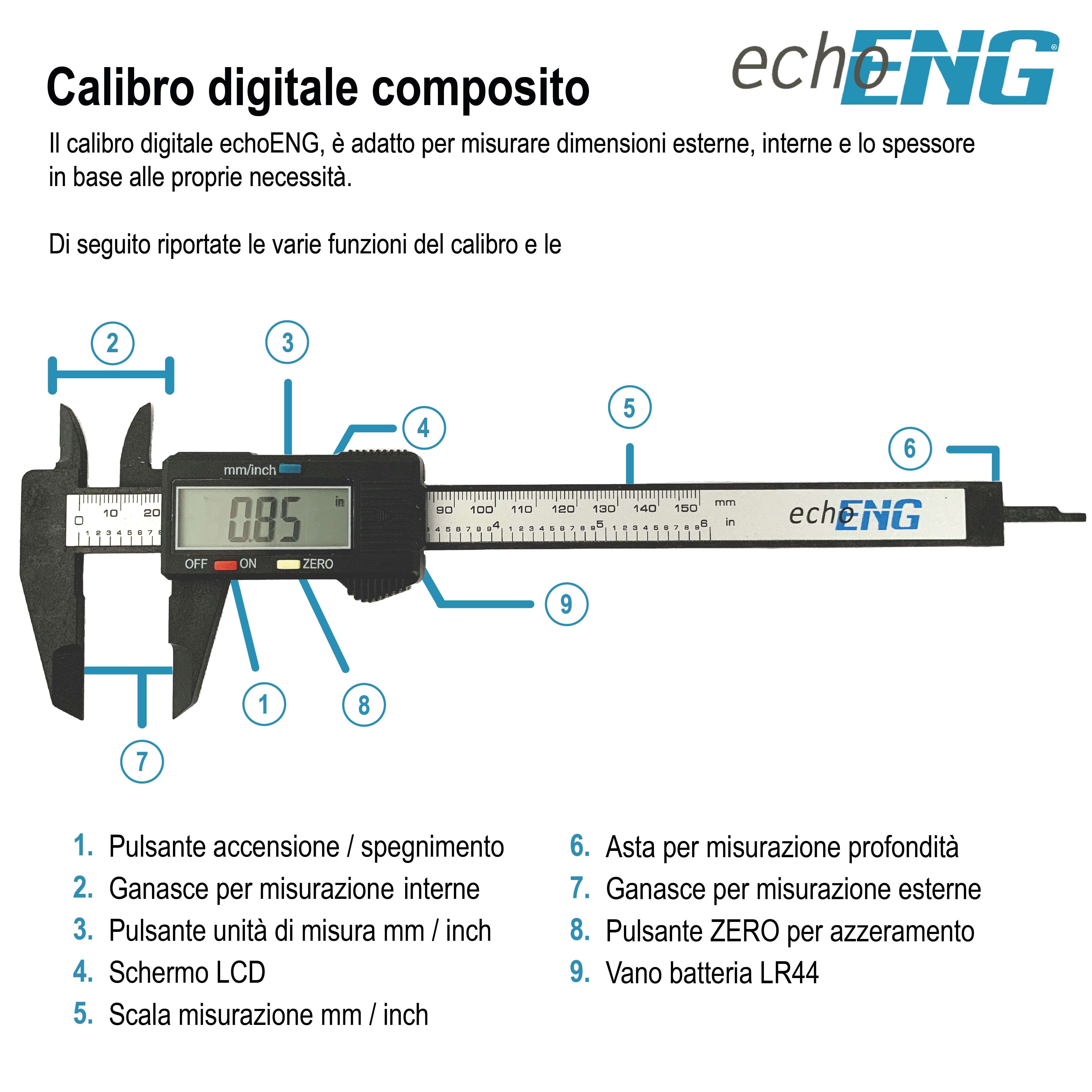 Calibro digitale composito 150mm - echoENG - SM 10 CDF0