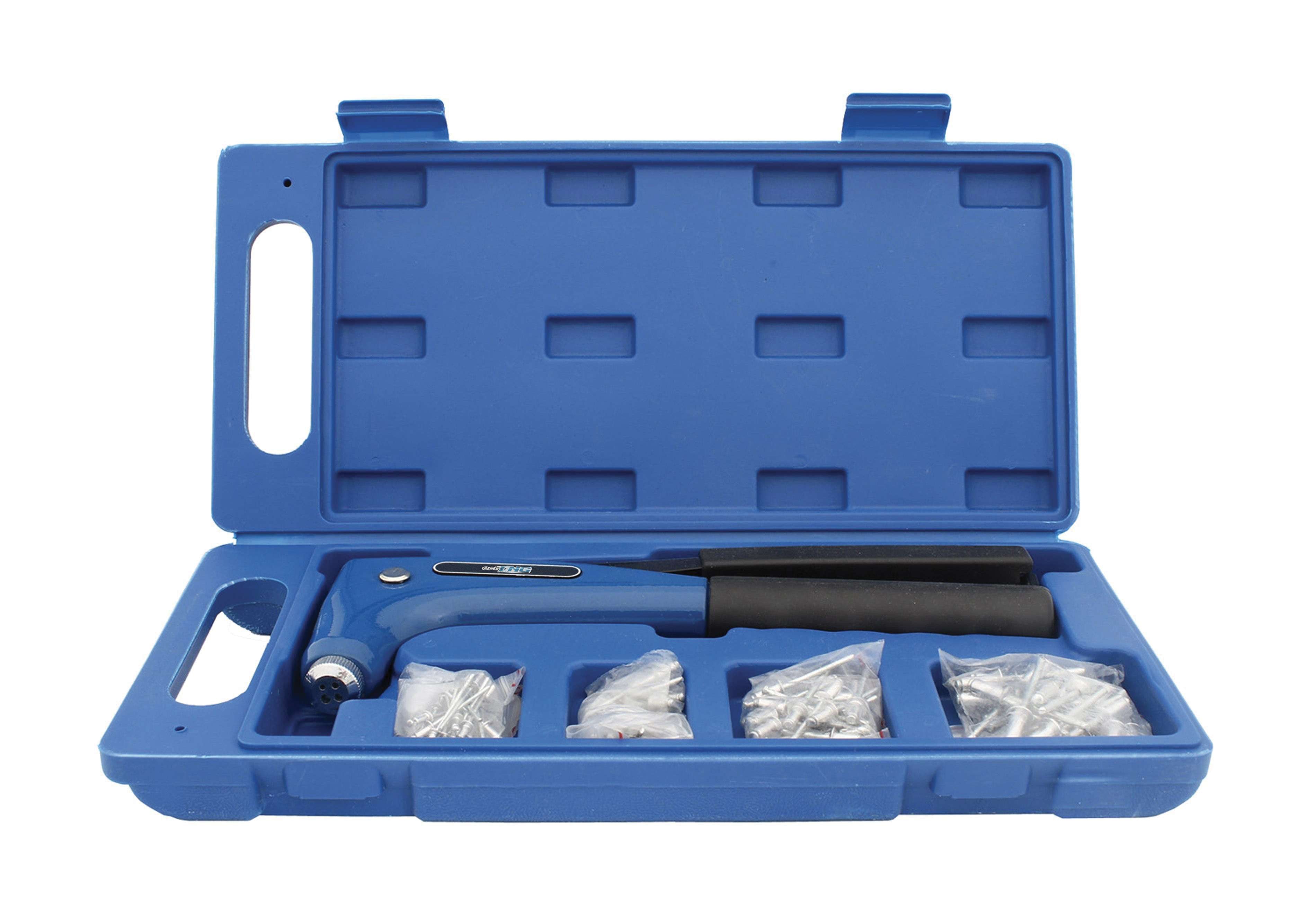 Kit rivettatrice PROFESSIONALE Coppia di teste REVOLVER set rivetti valigetta UM 90 KR25