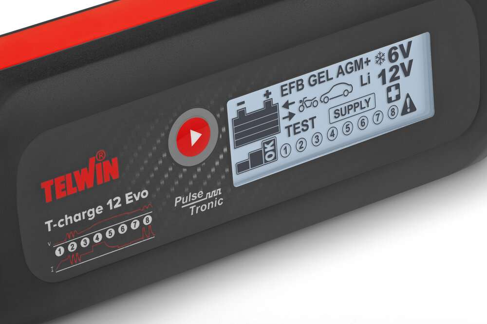 Caricabatterie, tester elettronico per batterie 12 EVO 6V/12V - Telwin - 807578
