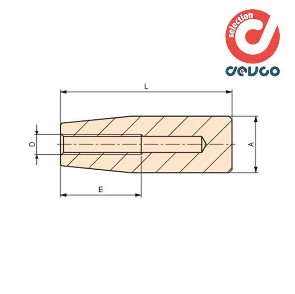 Manopola cilindrica mc/28x85 m12 - Gamm - 6136040