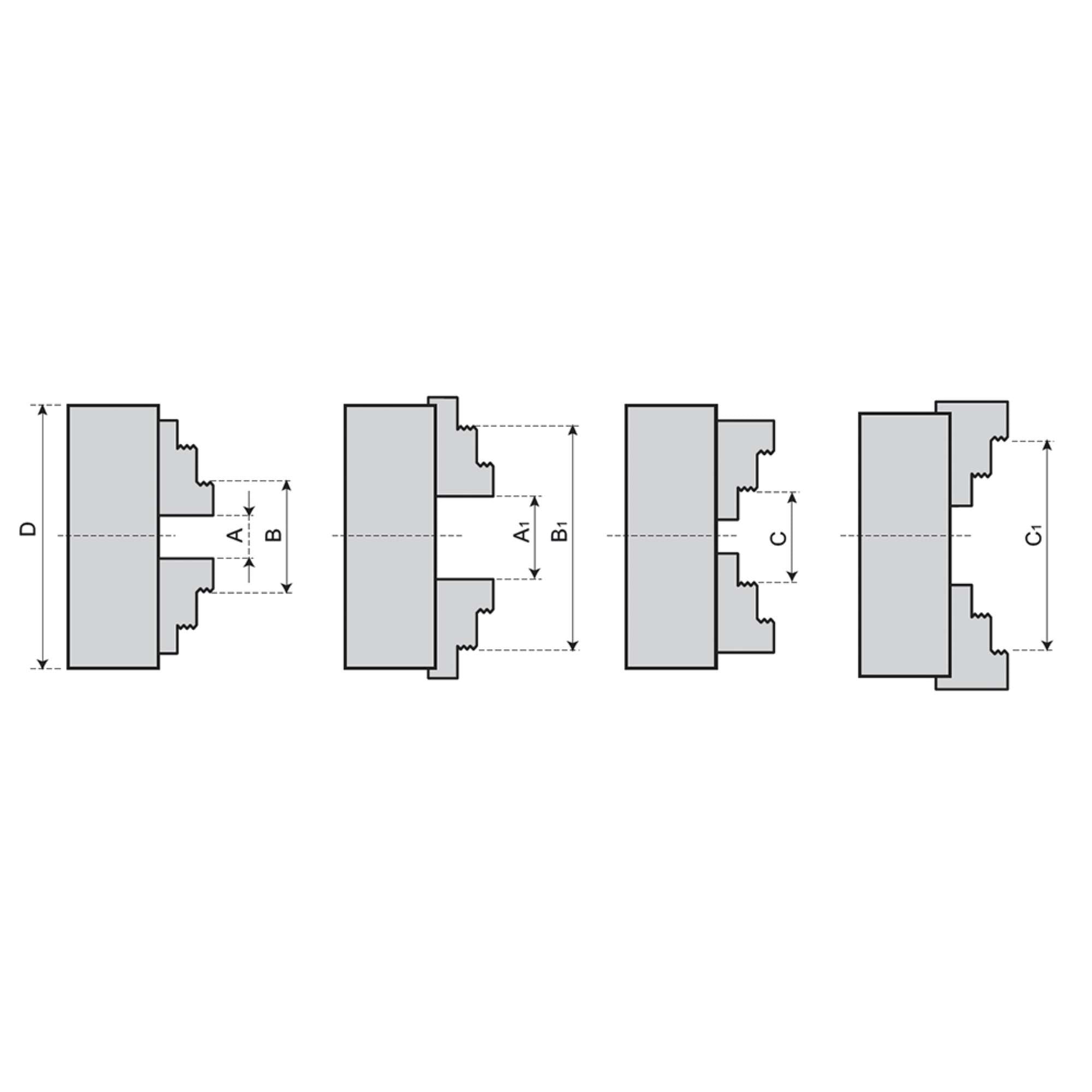 Mandrino autocentrante di precisione tornio 3+3 griffe 125mm echoENG MA AC M312