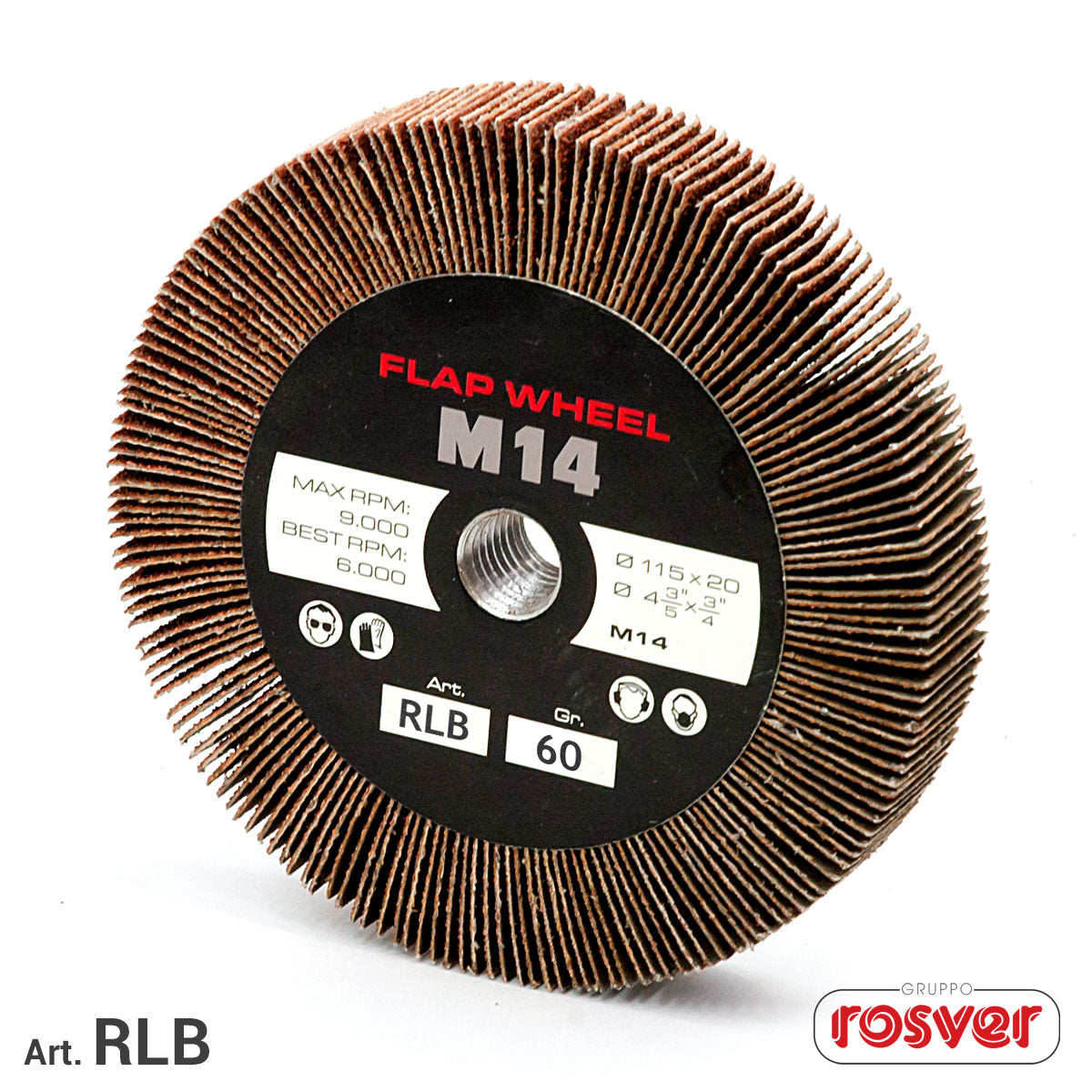 Ruota lamellare con foro filettato RLB D115xH.20 F.M14 Rosver - Conf.5pz