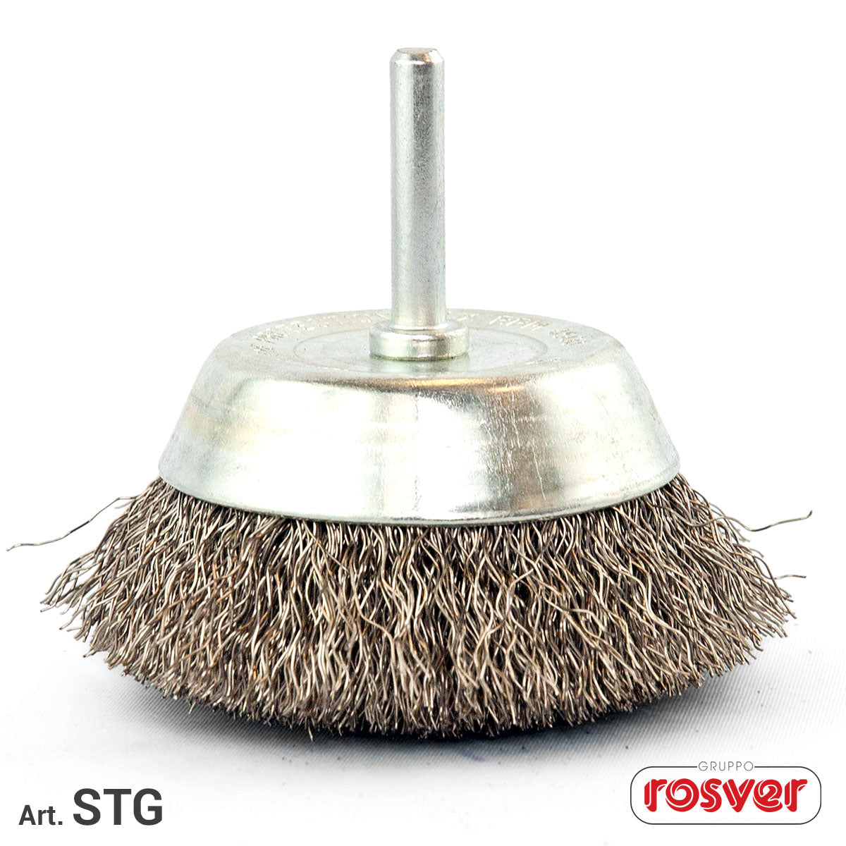 Spazzole a Tazza con Gambo - Rosver - STG G.6 Acciaio - Conf.20pz