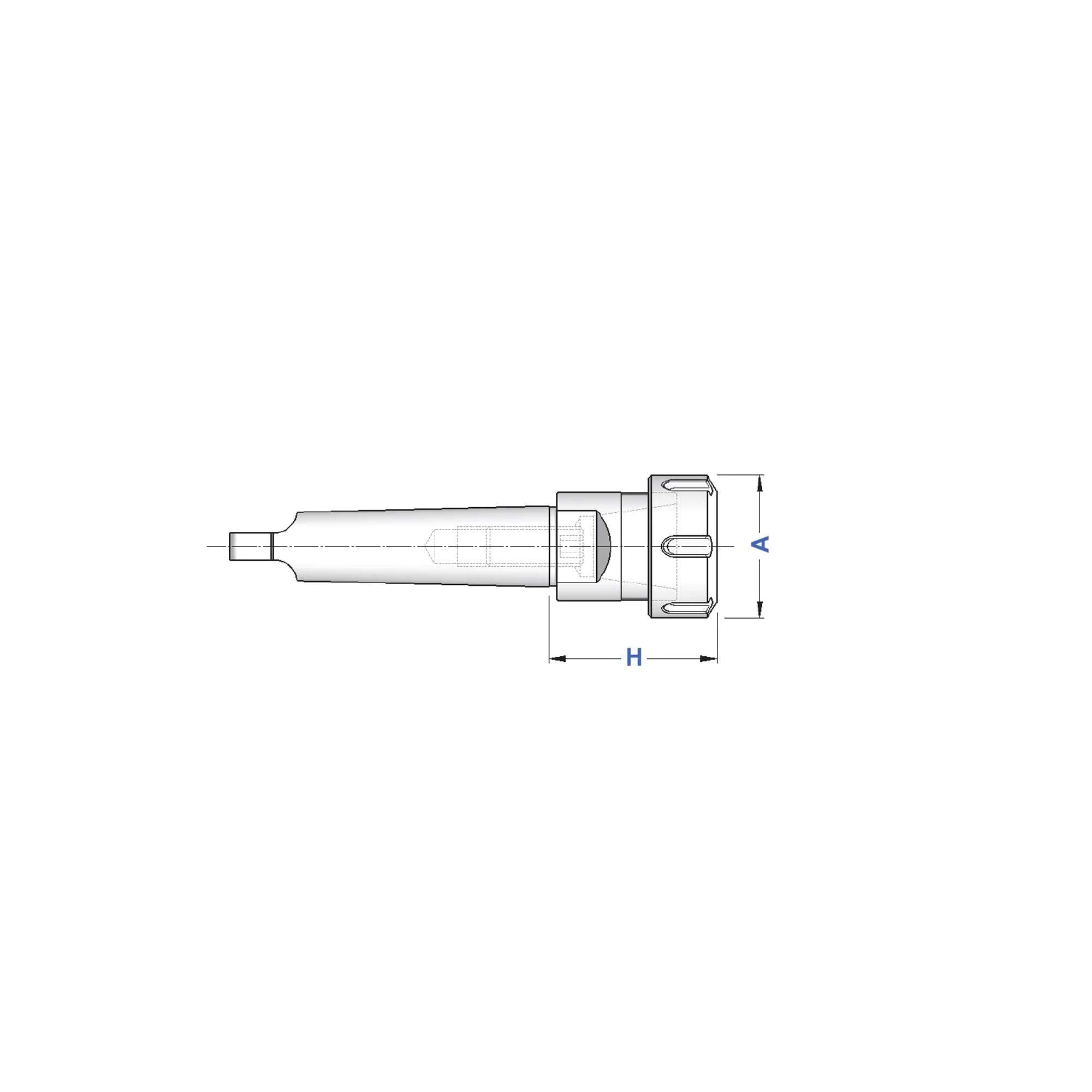 Portapinze ER attacco cono morse con tenone, ghiera standard CM 5 A - Gait 8636 H 81