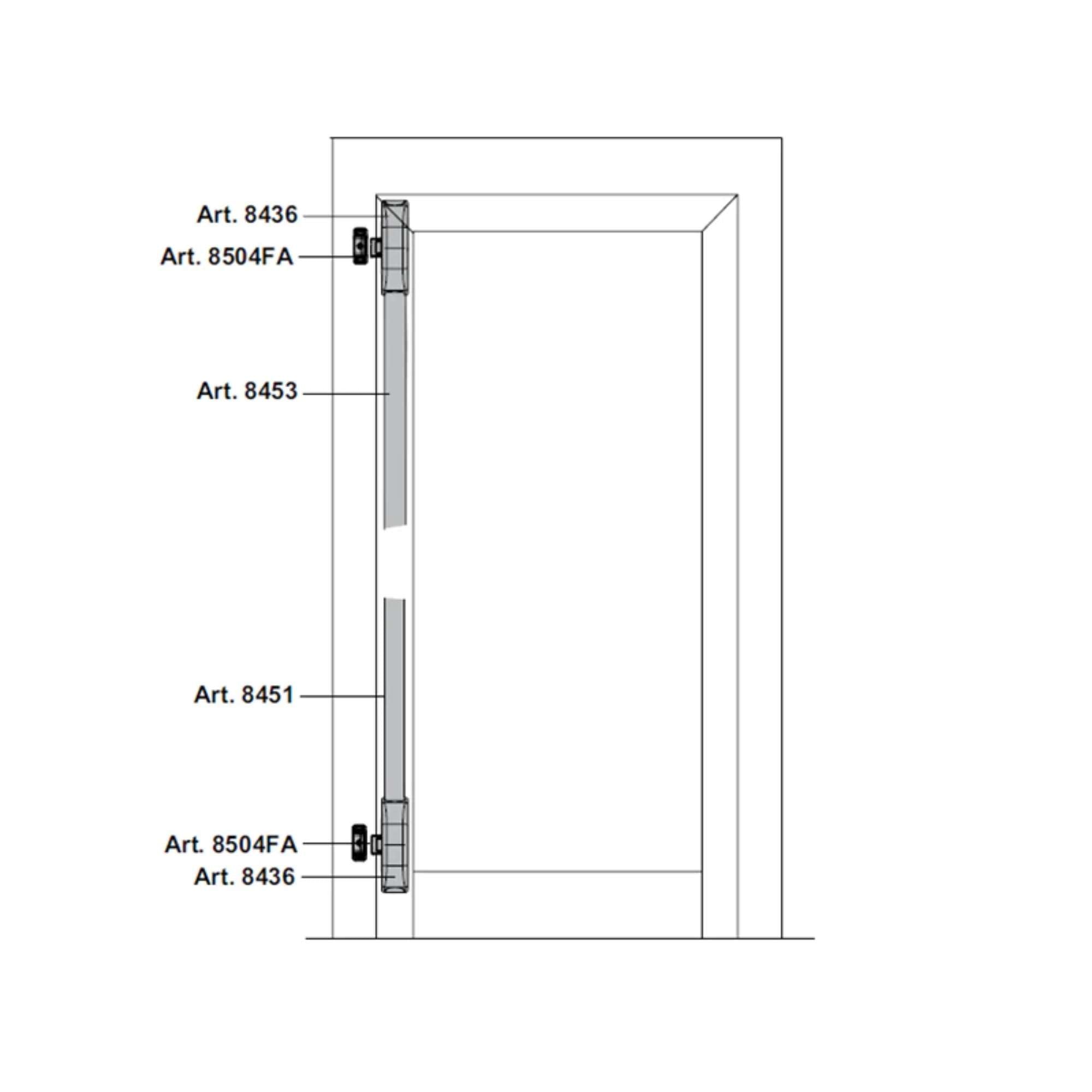 Kit SYMPLEX composto da scrocchi alto-basso laterali per antipanico - 8895A