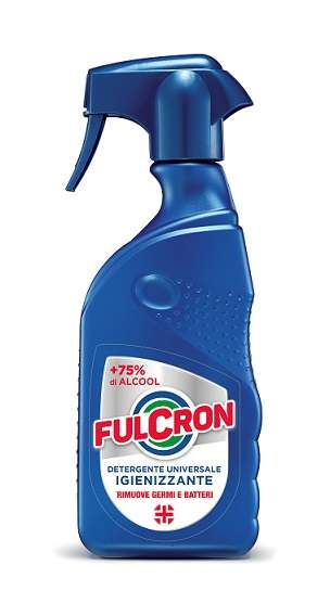FULCRON Detergente Universale Igenizzante Spray 500ml rimuove germi e batteri